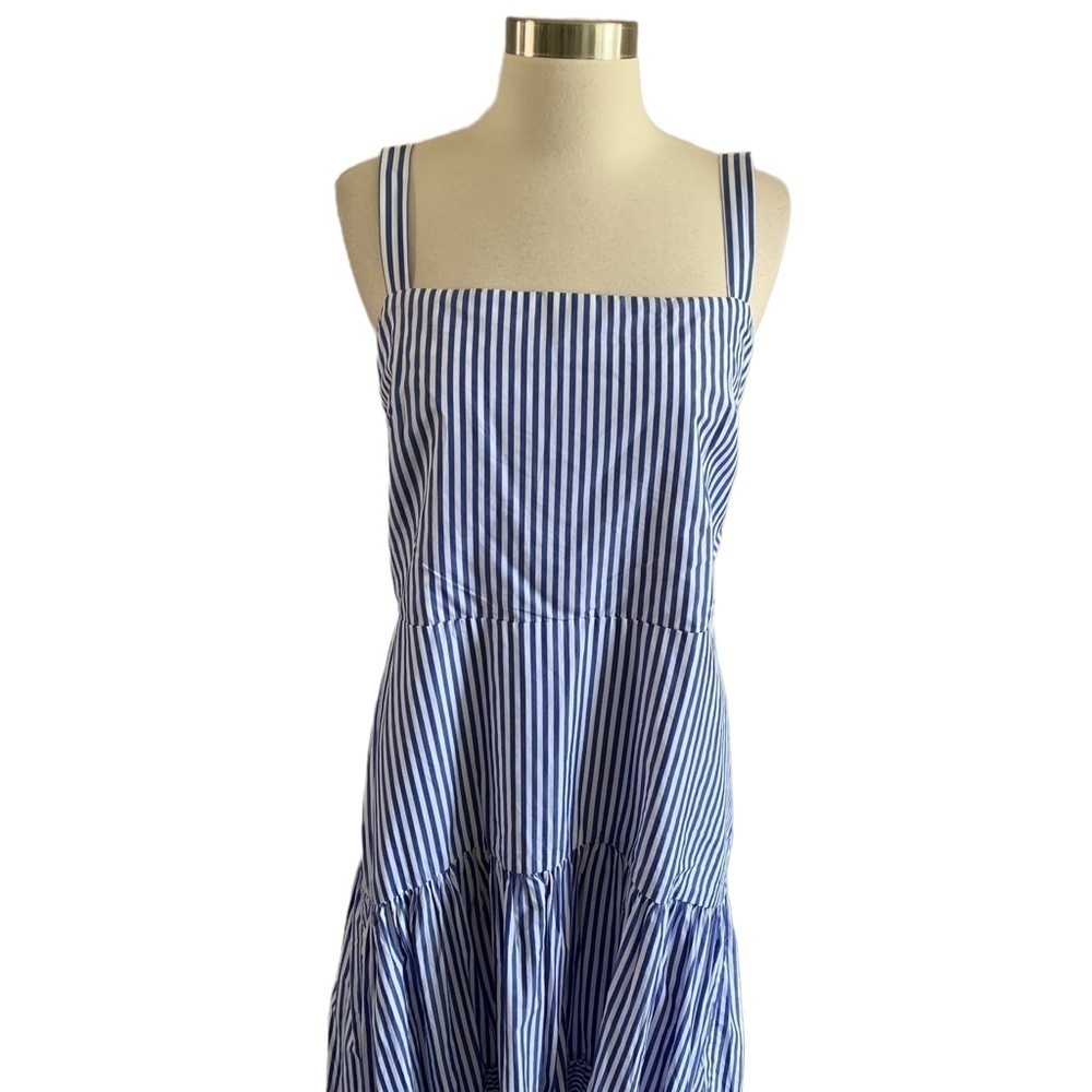 Banana Republic Poplin Tiered Maxi Dress size 14 Poplin Cotton High-low design - Picture 6 of 15